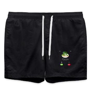Les plantes appellent l’amant des plantes - Short de bain - noir - Devant - AI Model Male 185 light (185cm)