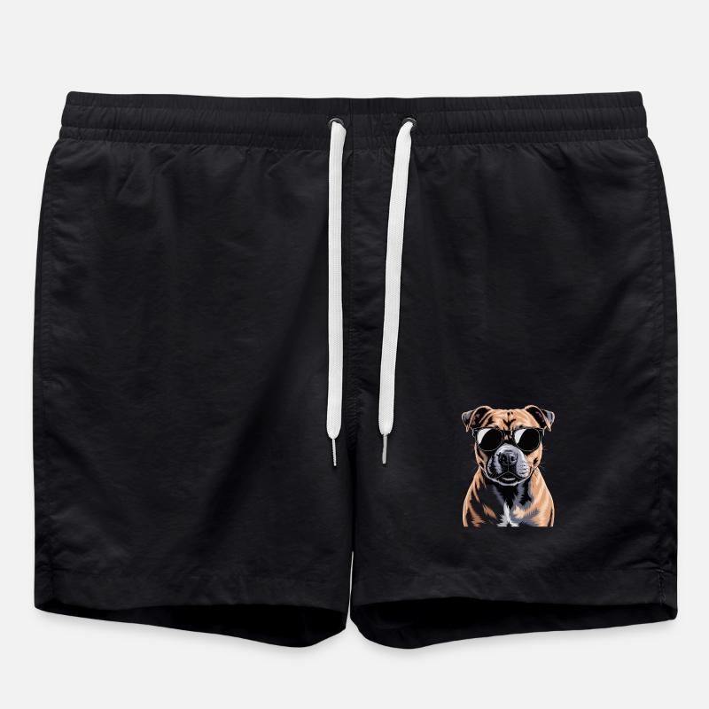 Staffordshire Bull Terrier - Swim Trunks - black