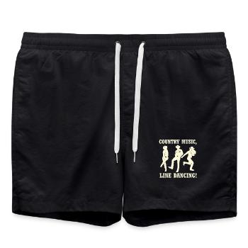 Country Line Dancing Silhouetten - Badeshorts - Schwarz - Vorne - AI Model Male 185 light (185cm)