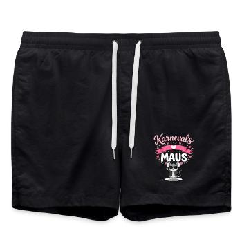Karnevalsmaus Köln Damen Pink Alaaf Fasching - Badeshorts - Schwarz - Vorne - AI Model Male 185 light (185cm)