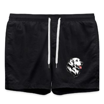 Golden Retriever front white - Swim Trunks - black - Front - AI Model Male 185 light (185cm)