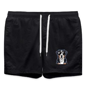 Appenzeller Sennenhund - Badeshorts - Schwarz - Vorne - AI Model Male 185 light (185cm)