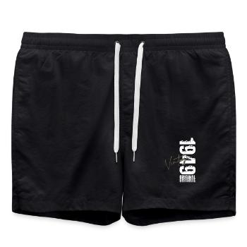 77th Birthday Gift Husband Vintage Vintage 1949 - Swim Trunks - black - Front - AI Model Male 185 light (185cm)