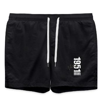 75th Birthday Gift Husband Vintage Vintage 1951 - Swim Trunks - black - Front - AI Model Male 185 light (185cm)