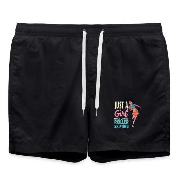 Just a Girl Loves Roller Skating - Swim Trunks - black - Front - AI Model Male 185 light (185cm)