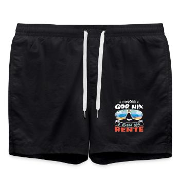 I don't have to do anything - I'm retired - Swim Trunks - black - Front - AI Model Male 185 light (185cm)