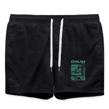 Rock Drummer Drum Player Streetwear - Swim Trunks - black - Front - AI Model Male 185 light (185cm)