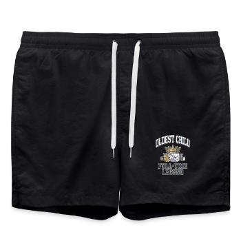 Oldest Child Full Time Legend Sibling Crown - Swim Trunks - black - Front - AI Model Male 185 light (185cm)