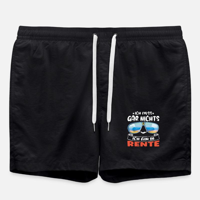 Ich muss gar nichts – Ich bin in Rente - Badeshorts - Schwarz