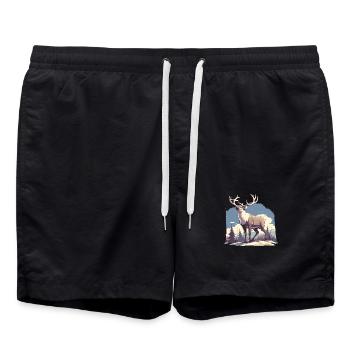 Rentiere Rentier - Badeshorts - Schwarz - Vorne - AI Model Male 185 light (185cm)