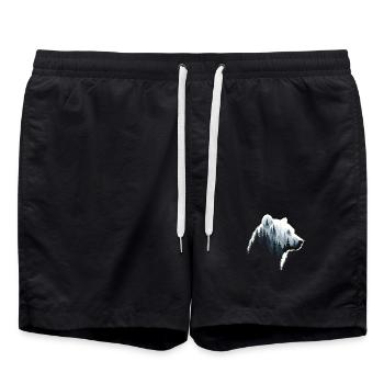 Ours, Forêt, Nature, Nature sauvage, Animaux, Œuvres d’ours - Short de bain - noir - Devant - AI Model Male 185 light (185cm)