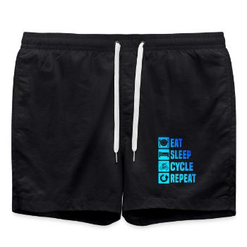 Motif minimaliste du vélo de route - Short de bain - noir - Devant - AI Model Male 185 light (185cm)