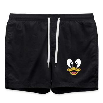 Ente | Big Face Kostüm Karneval Verkleidung - Badeshorts - Schwarz - Vorne - AI Model Male 185 light (185cm)