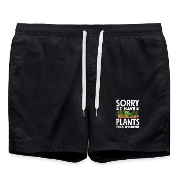 Pflanzen Dieses Wochenende Pflanzenliebhaber - Badeshorts - Schwarz - Vorne - AI Model Male 185 light (185cm)