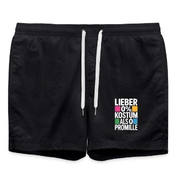 Better 0% costume than 0 per mille booze carnival - Swim Trunks - black - Front - AI Model Male 185 light (185cm)