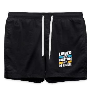 Better 0% costume than 0 per mille booze carnival - Swim Trunks - black - Front - AI Model Male 185 light (185cm)