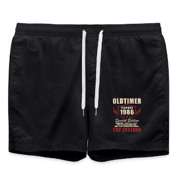 Février 1986 Anniversaire Oldtimer 1986 - Short de bain - noir - Devant - AI Model Male 185 light (185cm)