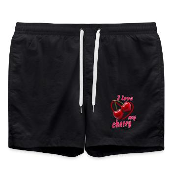 CERISES J’adore ma cerise - Short de bain - noir - Devant - AI Model Male 185 light (185cm)
