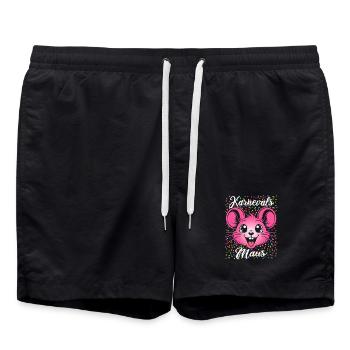 Karnevals Maus | Partner Kostüm Damen - Badeshorts - Schwarz - Vorne - AI Model Male 185 light (185cm)