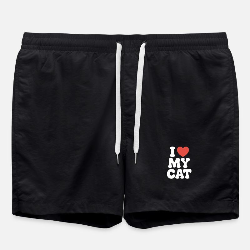 Ich liebe meine Katze - Badeshorts - Schwarz