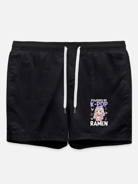 Powered By K-Pop Ramen - Swim Trunks - black