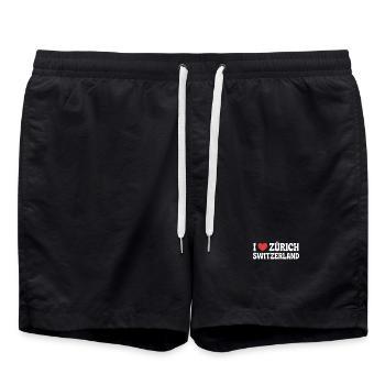 J’adore Zurich, la Suisse - Short de bain - noir - Devant - AI Model Male 185 light (185cm)