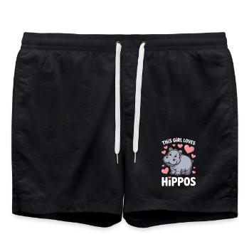 Hippopotamus Sayings Hippopotamus Joke Hippopotamus Gift - Swim Trunks - black - Front - AI Model Male 185 light (185cm)