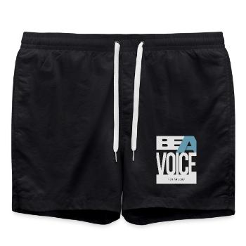 Be a Voice – Not an Echo - Badeshorts - Schwarz - Vorne - AI Model Male 185 light (185cm)