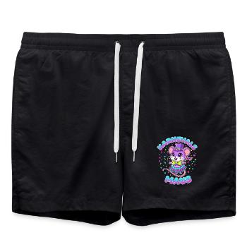 Karnevalsmaus Süß Fasching Kostüm Geschenk Kinder - Badeshorts - Schwarz - Vorne - AI Model Male 185 light (185cm)