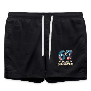 US Flag 67 Memes Six Seven - Short de bain - noir - Devant - AI Model Male 185 light (185cm)