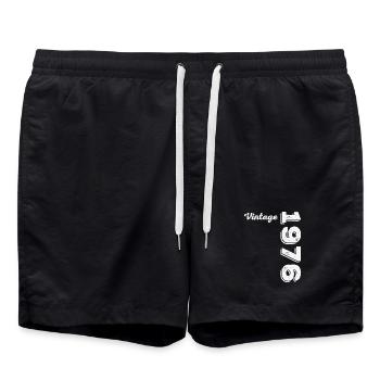 50 Years 1976 Vintage Birthday Gift - Swim Trunks - black - Front - AI Model Male 185 light (185cm)