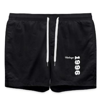 1996 Vintage Retro Geburtstagsgeschenk - Badeshorts - Schwarz - Vorne - AI Model Male 185 light (185cm)