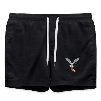 Mouette drôle vole une glace - Short de bain - noir - Devant - AI Model Male 185 light (185cm)