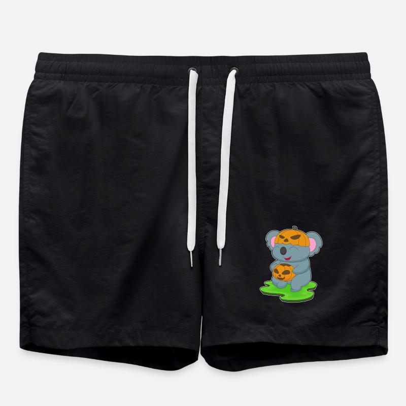 Koala Halloween Kürbis - Badeshorts - Schwarz