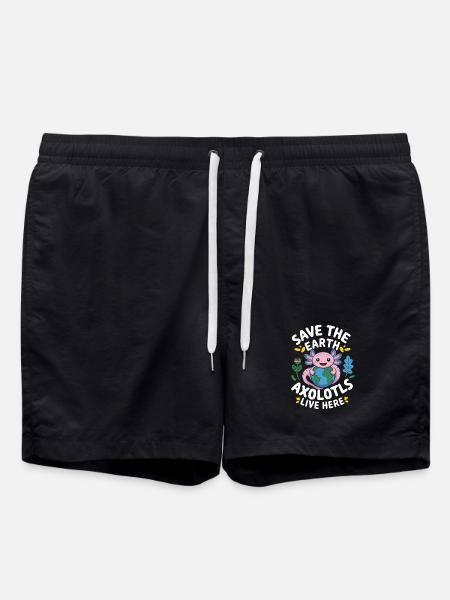 Axolotl Save The Earth - Swim Trunks - black