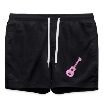 Hawaiian Ukulele Uke Diamonds - Badeshorts - Schwarz - Vorne - AI Model Male 185 light (185cm)