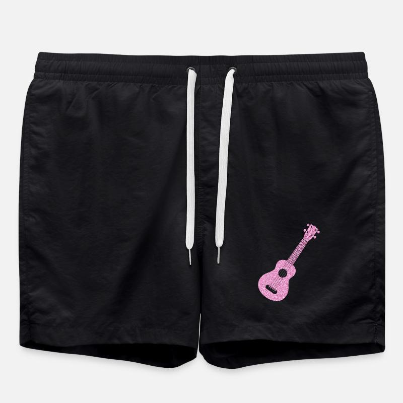 Hawaiian Ukulele Uke Diamonds - Badeshorts - Schwarz