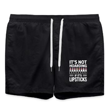 Slogans sur rouge à lèvres, cadeau drôle de rouge à lèvres f - Short de bain - noir - Devant - AI Model Male 185 light (185cm)