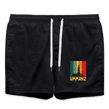 Ostsee Urlaub INSEL UMMANZ Lustiges - Badeshorts - Schwarz - Vorne - AI Model Male 185 light (185cm)