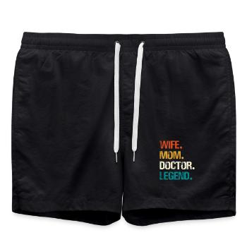 Épouse Maman Médecin Légende - Short de bain - noir - Devant - AI Model Male 185 light (185cm)