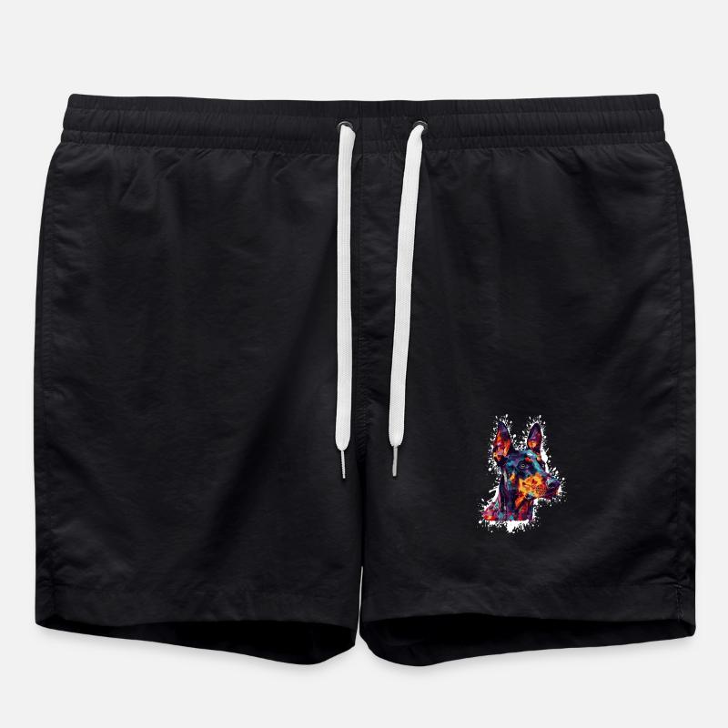 Farbiger Hund Kopf  - Badeshorts - Schwarz