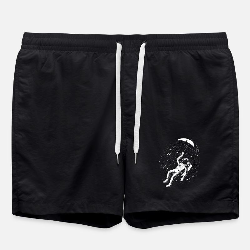 Astronaut Umbrella Space Rain - Swim Trunks - black