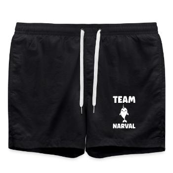 narwhal - Swim Trunks - black - Front - AI Model Male 185 light (185cm)