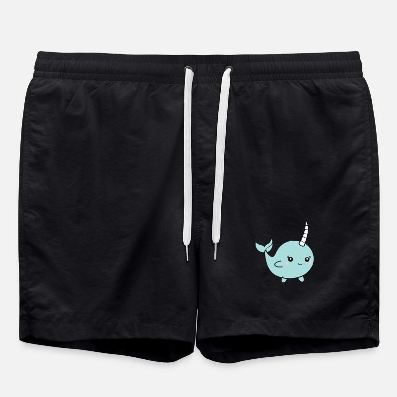 narwhal - Swim Trunks - black