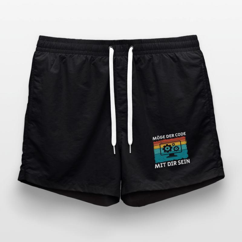 Ordinateur geek, QUE LE CODE SOIT AVEC TOI, DRÔLE Short de bain