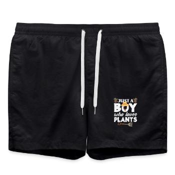 Juste un garçon qui aime les plantes amoureux des plantes - Short de bain - noir - Devant - AI Model Male 185 light (185cm)
