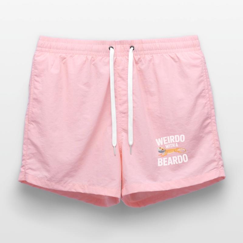 Beardo Lizard Caption Tee Swim Trunks