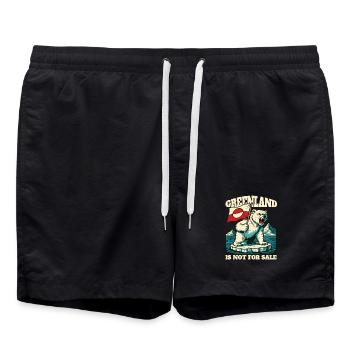 Greenland Is Not For Sale - Swim Trunks - black - Front - AI Model Male 185 light (185cm)