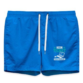 Nerd Computer NO TICKET NO PROBLEM FUNNY - Swim Trunks - cobalt blue - Front