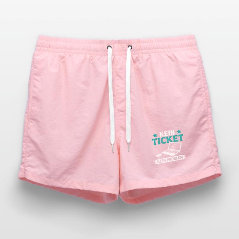 Nerd Computer NO TICKET NO PROBLEM FUNNY Swim Trunks